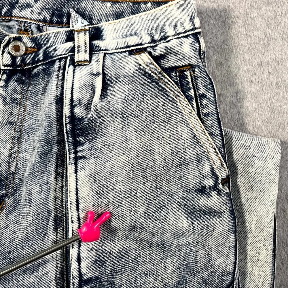 Todays News Cargo Jeans Mens 33x32 Blue Denim Acid Wash Cotton Straight Leg